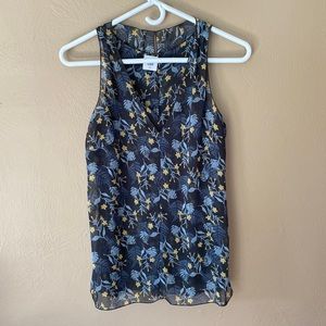 CAbi floral double lined blouse